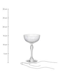 Cocktailglazen America's Cocktail met groefstructuur, 4 stuks, Glas, Transparant, Ø 9 cm x H 16 cm, 220 ml