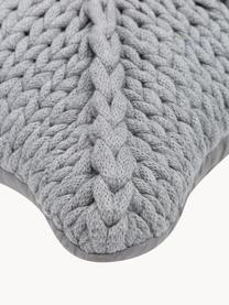 Cuscino a maglia grossa color grigio chiaro Sparkle, Rivestimento: 100% cotone, Grigio chiaro, Larg. 45 x Lung. 45 cm