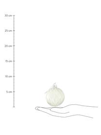 Kerstballenset Kubus, 6-delig, Wit, lichtroze, lichtgroen, Ø 8 x H 8 cm