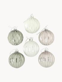 Boules de Noël Kubus, Ø 8 cm, 6 élém., Blanc, rose pâle, vert clair, Ø 8 cm