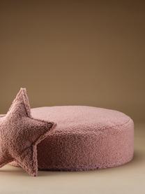 Pouf per bambini in teddy Sugar Ø 65 cm, Teddy rosa chiaro, Ø 65 x Alt. 20 cm