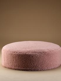 Pouf en peluche pour enfant Sugar, Ø 65 cm, Peluche rose pâle, Ø 65 x haut. 20 cm