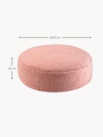 Pouf en peluche pour enfant Sugar, Ø 65 cm, Peluche rose pâle, Ø 65 x haut. 20 cm