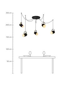 Große Pendelleuchte Swap im Industrial-Style, Baldachin: Metall, beschichtet, Dekor: Metall, beschichtet, Schwarz, Messingfarben, Ø 350 x H 20 cm