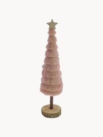 Decoratief fluwelen boompje Nikko, Hout, polyester, Roze, hout, B 9 cm x H 37 cm