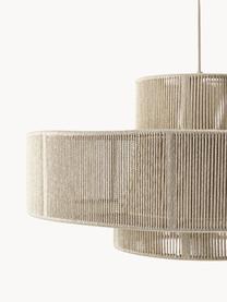 Grote hanglamp Lace uit linnendraden, Lampenkap: touw, metaal, Beige, B 50 x H 25 cm