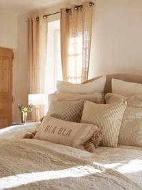 Housse de coussin rectangulaire Bla Bla, 100 % coton, certifié GRS, Beige, larg. 30 x long. 60 cm