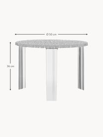 Ronde in- & outdoor salontafel T-Table, H 36 cm, Acrylglas, Transparant, Ø 50 cm