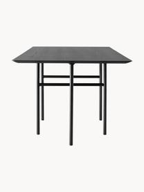 Mesa de comedor Snaregade, 200 x 90 cm, Tablero: chapado en madera de robl, Estructura: metal con pintura en polv, Madera, gris antracita recubierto, negro, An 200 x F 90 cm