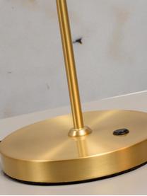 Lámpara de escritorio grande Lyon, Pantalla: metal recubierto cepillad, Cable: cubierto en tela, Dorado, An 55 x Al 54 cm
