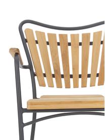 Garten-Armlehnstuhl Hard & Ellen aus Holz, Gestell: Aluminium, pulverbeschich, Anthrazit, Teakholz, B 56 x H 78 cm