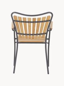 Záhradná drevená stolička s opierkami Hard & Ellen, Tíkové drevo, antracitová, Š 56 x V 78 cm