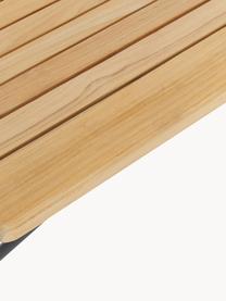 Silla con reposabrazos de madera para exterior Hard & Ellen, Estructura: aluminio con pintura en p, Gris antracita, madera de teca, An 56 x Al 78 cm