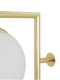 Wandlamp Cal met stekker, Frame: messing, Lampenkap: opaalglas, Messingkleurig, 30 x 62 cm