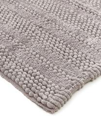 Badvorleger Nea in Hellgrau mit Hoch-Tief-Struktur, 65% Chenille, 35% Baumwolle, Grau, 80 x 120 cm