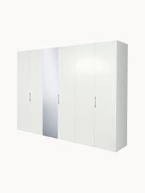 Drehtürenschrank Madison 6-türig mit Spiegeltür, inkl. Montageservice, Korpus: Holzwerkstoffplatten, lac, Weiß, mit Spiegeltür, B 302 x H 230 cm