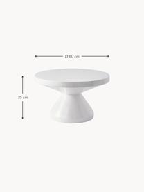 Tavolino rotondo Zig Zag, Plastica laccata, Bianco, Ø 60 cm