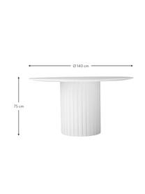 Ronde eettafel Pillar in wit, Sungkai-hout, MDF, Wit, Ø 140 x H 75 cm