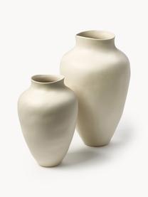 Handgefertigte Vase Latona, H 30 cm, Steingut, Cremeweiß, Ø 21 x H 30 cm