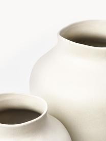 Ručně vyrobená váza Latona, Kamenina, Krémově bílá, Ø 21 cm, V 30 cm