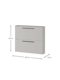 Schoenenkast Dallas met opklapbare vakken, Handvatten: gepoedercoat metaal, Poten: kunststof, Greige, B 100 x H 85 cm