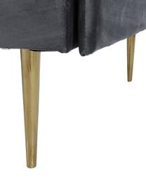 Samt-Schlafsofa Lauren (3-Sitzer), Bezug: Samt (Polyester) Der hoch, Gestell: Kiefernholz, Füße: Metall, lackiert, Samt Dunkelgrau, B 206 x T 92 cm
