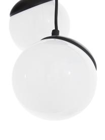 Suspension 3 lampes Sfera, Noir, blanc opalescent