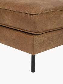 Canapé d'angle en cuir recyclé Hunter, Cuir brun, larg. 264 x prof. 154 cm, méridienne à gauche