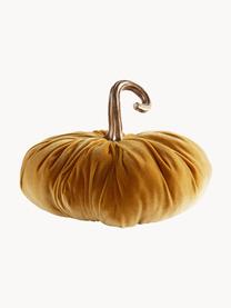 Deko-Kürbis Pumpis, Ø 24 cm, Bezug: Samt (100 % Polyester), Gestell: Polyresin, Orange, Goldfarben, Ø 24 x H 22 cm