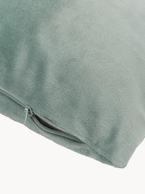 Poszewka na poduszkę z aksamitu z frędzlami Marilyn, Tapicerka: aksamit (100% poliester), Zielony, S 45 x D 45 cm