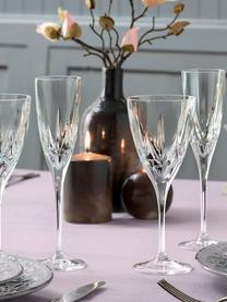 Krištáľové poháre na šampanské s reliéfom Chic, 6 ks, Krištáľové sklo Luxion, Priesvitná, Ø 6 x V 24 cm, 150 ml