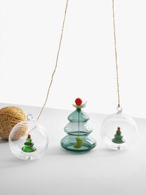 Handgefertigte Weihnachtskugeln Woodland Tales, 2 Stück, Borosilikatglas, Weihnachtsbaum, Ø 8 cm