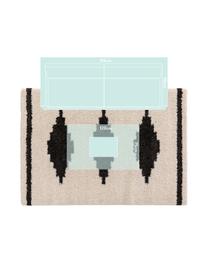 Flauschiger Hochflor-Teppich Selma mit Boho Muster, 100% Polypropylen, Hellbeige, Schwarz, B 200 x L 290 cm (Größe L)