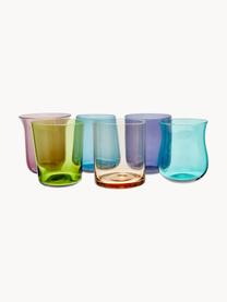 Vasos de colores de vidrio soplado artesanalmente Desiguale, 6 uds., Vidrio soplado artesanalmente, Multicolor transparente, Ø 8 x Al 10 cm, 200 ml
