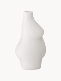 Vase design en grès Elora, haut. 18 cm, Grès cérame, Blanc, larg. 10 x haut. 18 cm