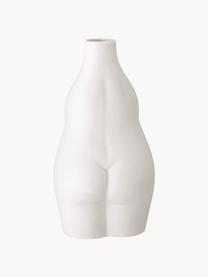 Design-Vase Elora aus Steingut, H 18 cm, Steingut, Weiß, B 10 x H 18 cm