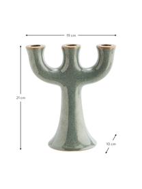 Candelabro Trident, Gres, Verde moteado, An 19 x Al 21 cm