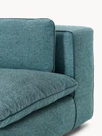 Modulares XL-Sofa Felix (3-Sitzer) mit Hocker, Bezug: 100 % Polyester Der strap, Gestell: Massives Kiefern- und Fic, Webstoff Türkisgrün, B 360 x T 140 cm