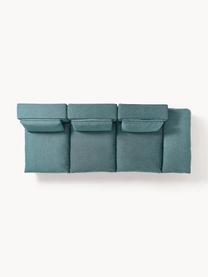 Canapé 3 places modulable XL avec pouf Felix, Tissu vert turquoise, larg. 360 x prof. 140 cm