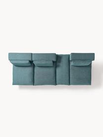 Modulares XL-Sofa Felix (3-Sitzer) mit Hocker, Bezug: 100 % Polyester Der strap, Gestell: Massives Kiefern- und Fic, Webstoff Türkisgrün, B 360 x T 140 cm