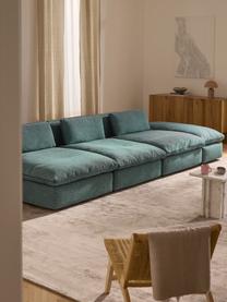 Modulares XL-Sofa Felix (3-Sitzer) mit Hocker, Bezug: 100 % Polyester Der strap, Gestell: Massives Kiefern- und Fic, Webstoff Türkisgrün, B 360 x T 140 cm