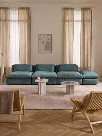 Modulares XL-Sofa Felix (3-Sitzer) mit Hocker, Bezug: 100 % Polyester Der strap, Gestell: Massives Kiefern- und Fic, Webstoff Türkisgrün, B 360 x T 140 cm