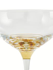 Copas pompadour de champán Deco, 8 uds., Vidrio, Transparente, dorado, Ø 11 x Al 17 cm