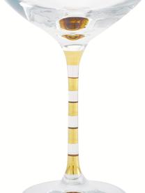 Champagnerschalen Deco mit Goldverzierungen, 8er-Set, Glas, Transparent, Goldfarben, Ø 11 x H 17 cm