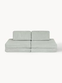 Modulares Kinder-Spielsofa Mila aus Cord, handgefertigt, Bezug: Cord (100 % Polyester) De, Cord Salbeigrün, B 130 x T 65 cm