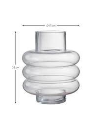 Design-Vase Lima in Transparent, Glas, Transparent, Ø 17 x H 23 cm