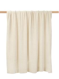 Weiche Chenille-Decke Beckett in Cremeweiß, 100% Polyester, Cremeweiß, B 130 x L 170 cm