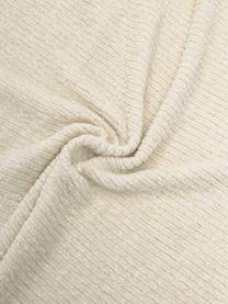 Plaid en chenille douce blanc crème Beckett, 100 % polyester, Blanc crème, larg. 130 x long. 170 cm