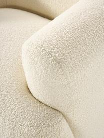 Fauteuil en tissu peluche Sofia, Tissu peluche blanc crème, larg. 97 x prof. 84 cm