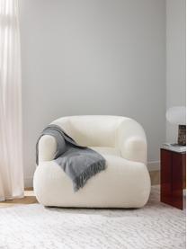 Fauteuil en tissu peluche Sofia, Peluche blanc cassé, larg. 97 x prof. 84 cm